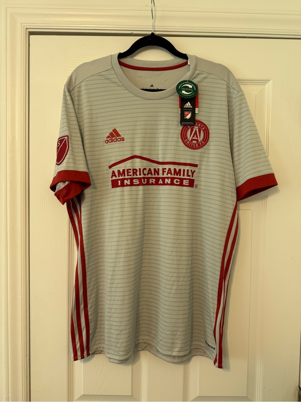 Atlanta United Away Soccer Jersey - Grey with Red Accents
